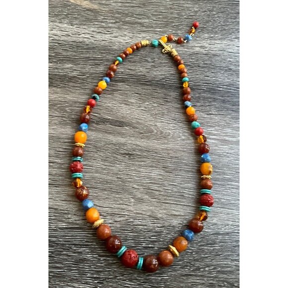 Vintage Liz Claiborne Necklace LCI Beaded Inch Multi Color Signed Sz 28” - Picture 9 of 11